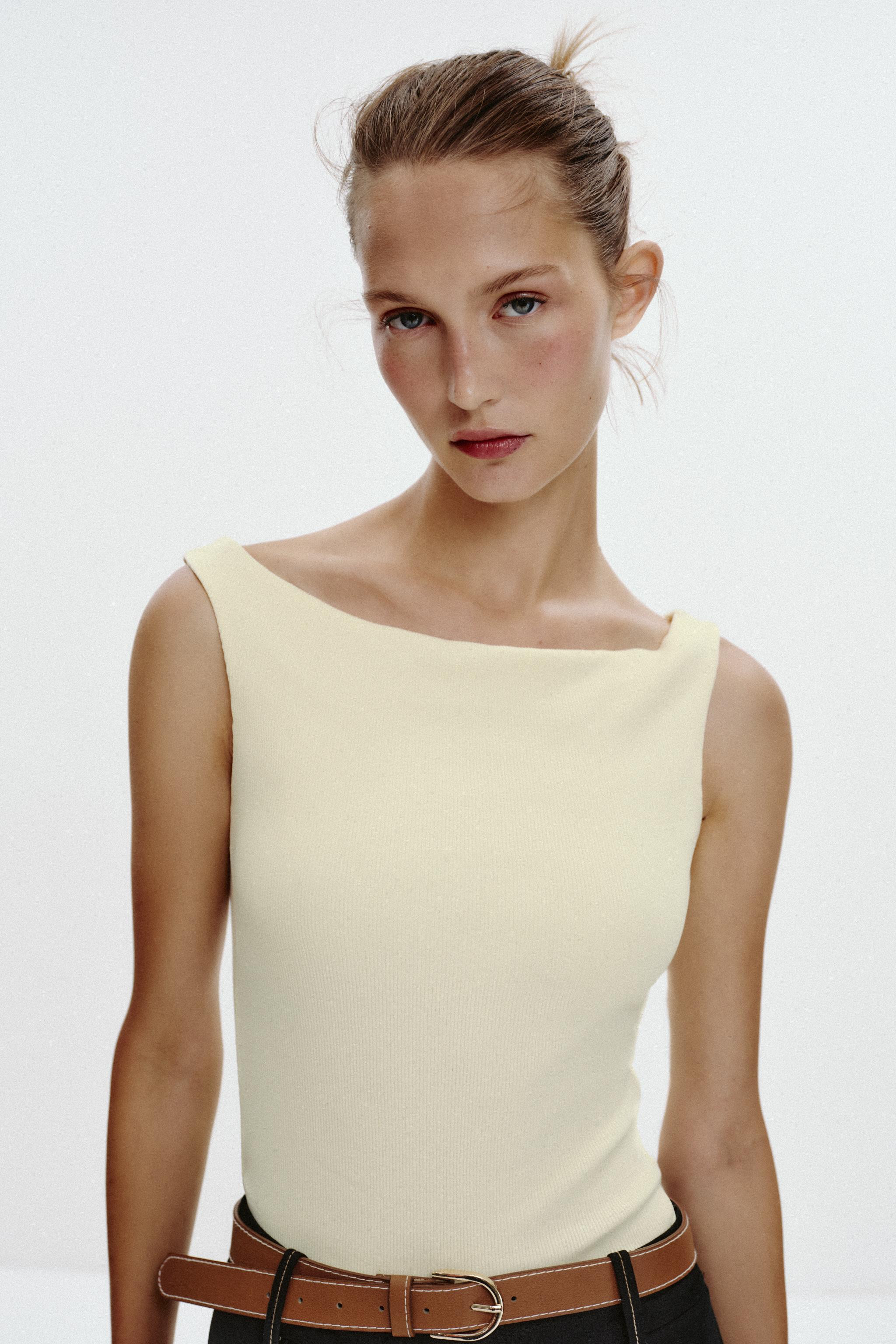 COLD SHOULDER RIBBED T-SHIRT | Zara UK