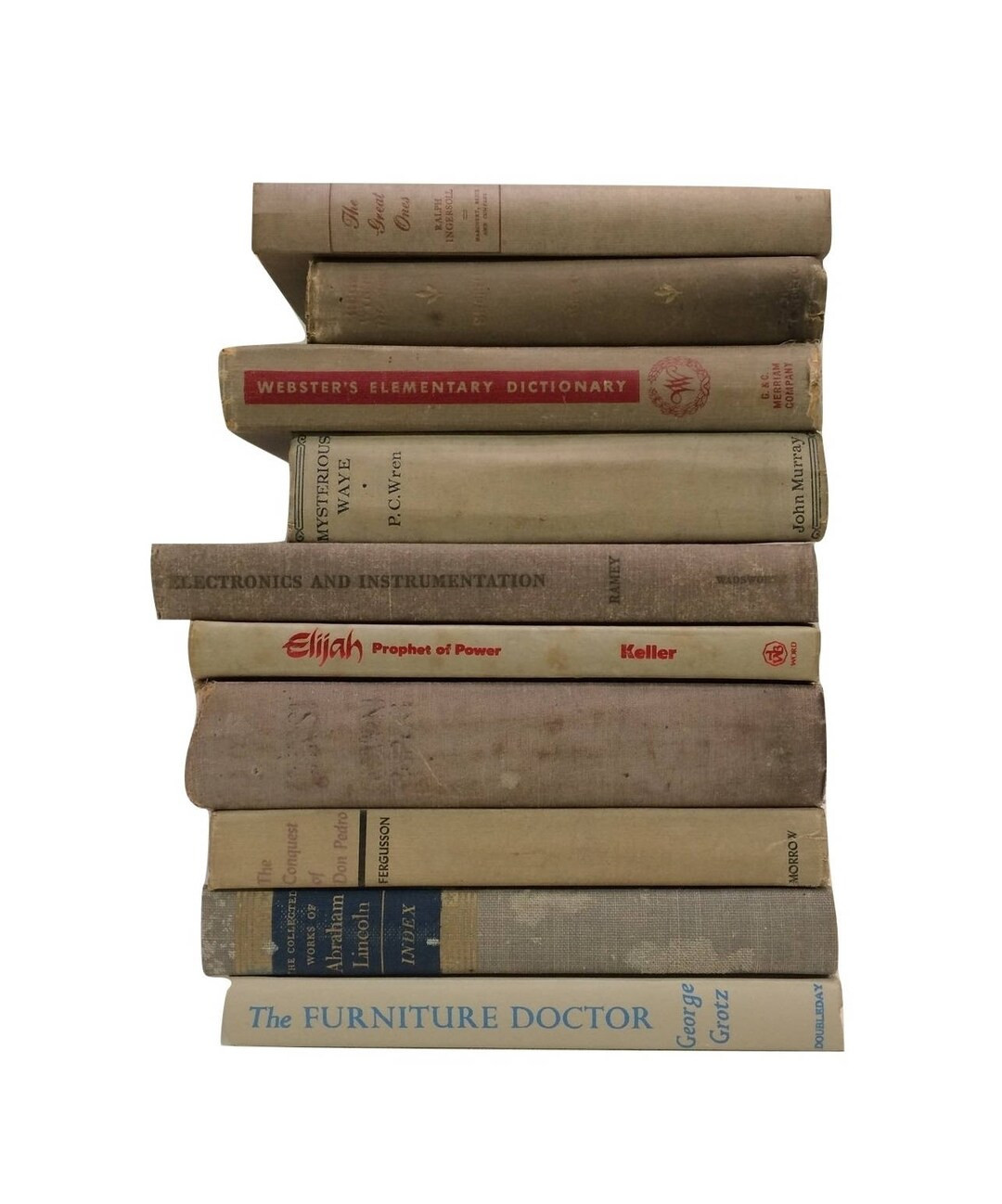 Neutral Shabby Book Stack, One Foot of Books, Distressed Shabby Antique Books, Cloth Bound Books,... | Etsy (US)