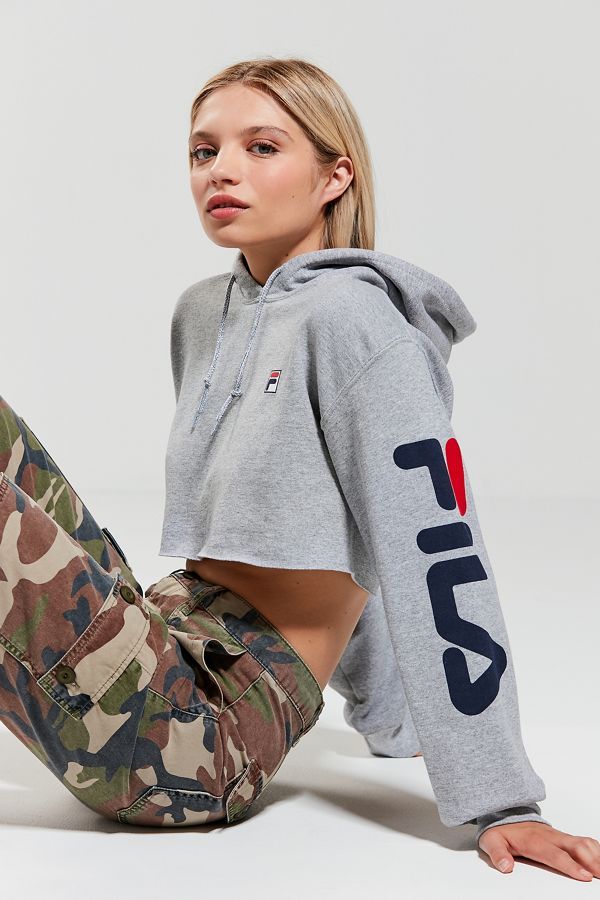 FILA + UO Hoodie Cropped Sweatshirt | Urban Outfitters (US and RoW)