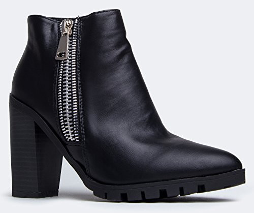 WICKER-01 Pointy Toe Heeled Ankle Boot Bootie | Amazon (US)