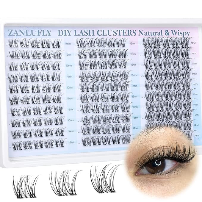 Wispy Lash Clusters Natural Eyelash Clusters C-Curly Cluster Lashes zanlufly Wispy Individual Las... | Amazon (US)