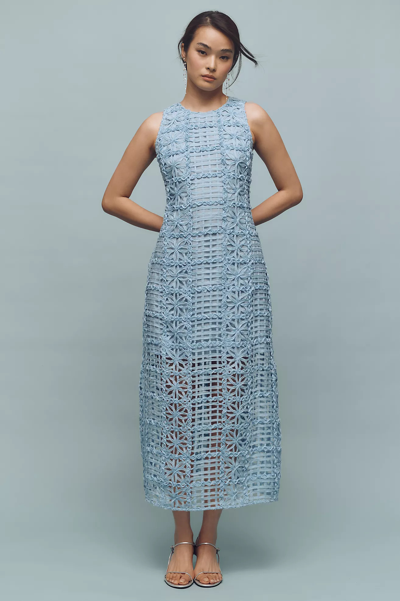 Endless Rose Sleeveless Textured Midi Dress | Anthropologie (US)