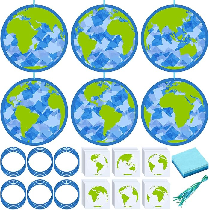 Hollowfly 24 Sets Earth Day Craft Earth Day Tissue Paper Craft Kits DIY Hanging Ornament Supplies... | Amazon (US)