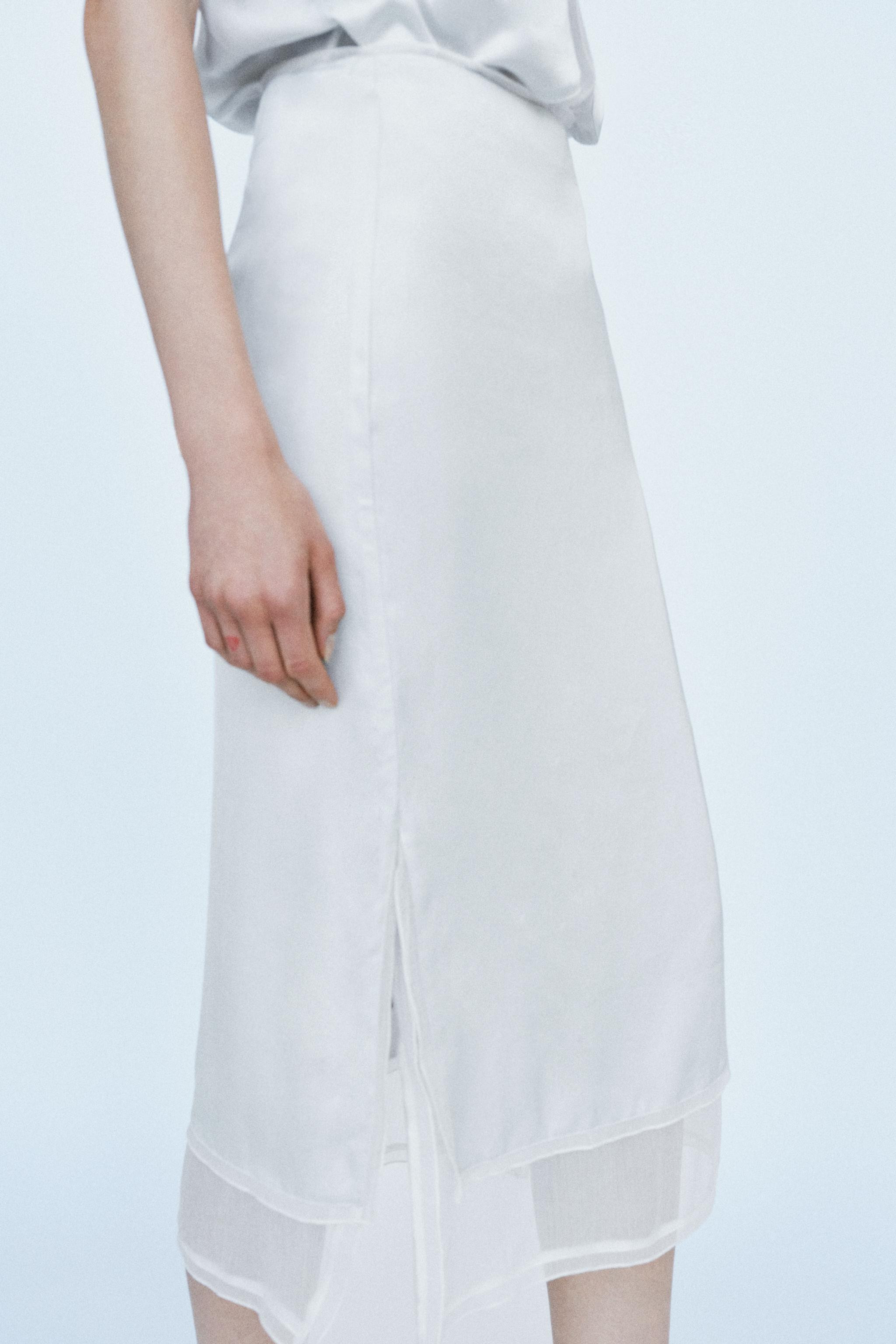 COMBINED SATIN MIDI SKIRT | Zara AU