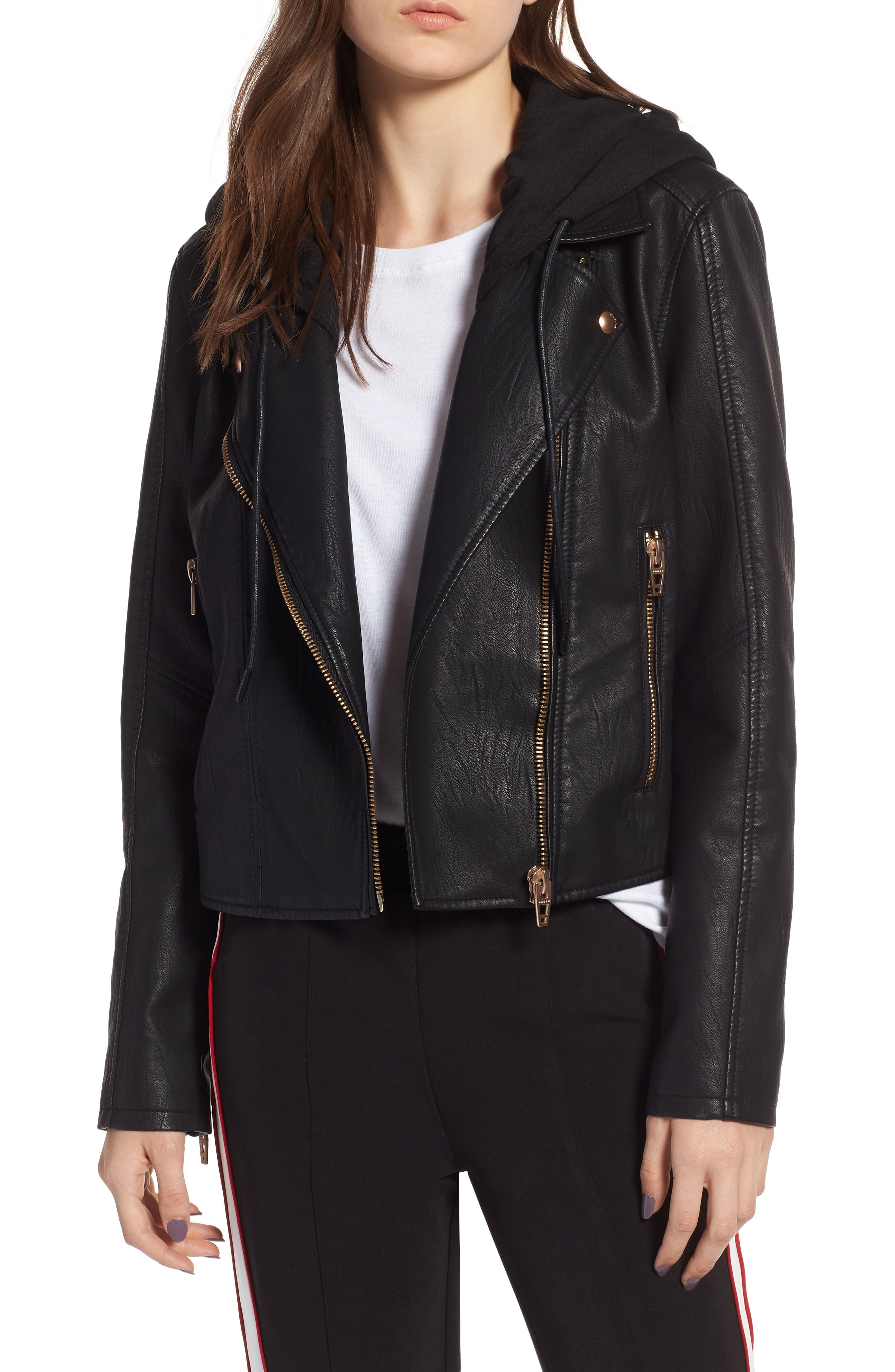 BLANKNYC Meant to Be Moto Jacket with Removable Hood | Nordstrom