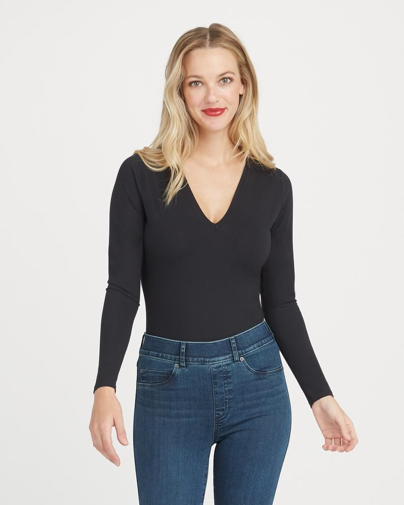 Suit Yourself Long Sleeve Thong Bodysuit | Spanx