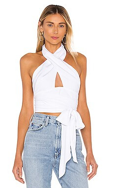 superdown Jennifer Wrap Top in White from Revolve.com | Revolve Clothing (Global)