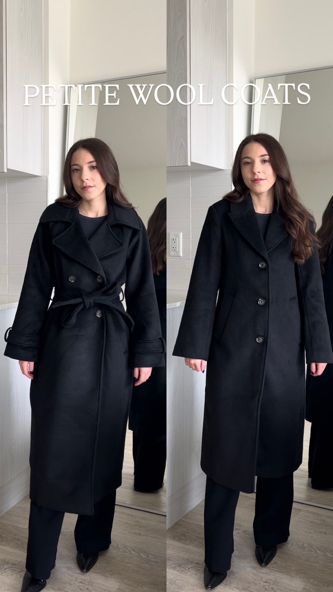 Petite-friendly wool blend coat 🐑

Both of these coats are petite-friendly and perfect for fall. They feel high quality and are incredibly versatile. The first is a double-breasted style with a tie belt that defines the waist, while the second is a more tailored, single-breasted design. Since both are in petite sizing, the sleeves fit perfectly on petite proportions. 

I’m wearing a size XXS PETITE in both 

Petite coat, wool coat, black coat, fall coat

#LTKcanada #LTKpetite #LTKfall