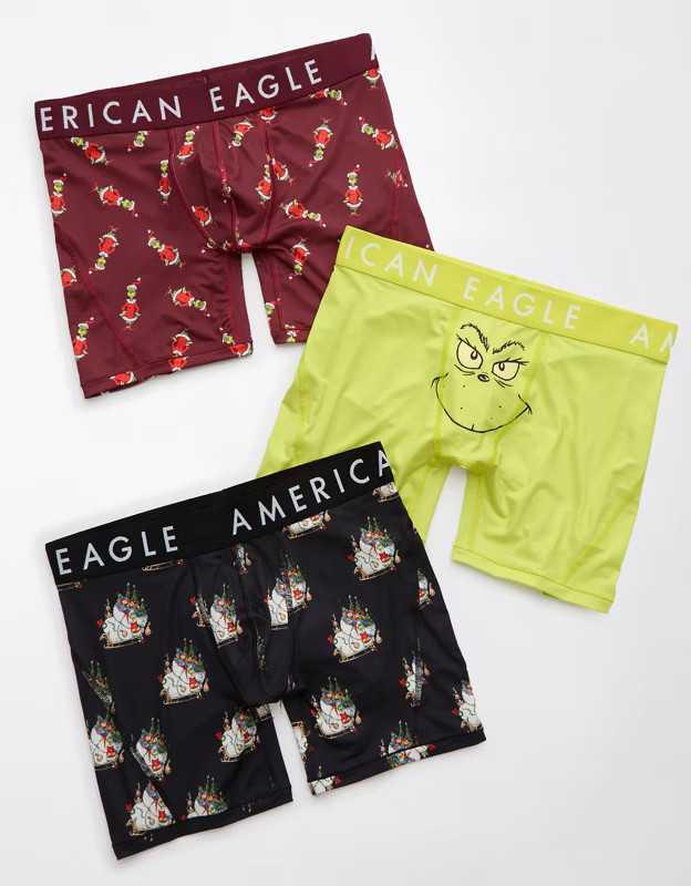 AEO Men's Holiday 6" Flex Boxer Brief 3-Pack | American Eagle Outfitters (US & CA)