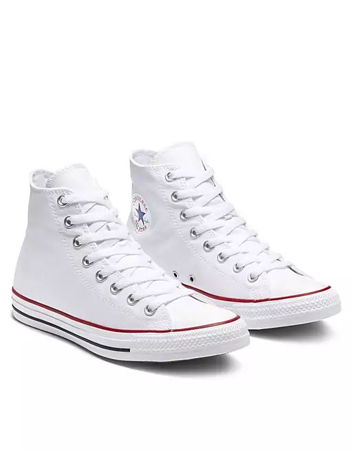 Converse Chuck Taylor All Star Hi canvas sneakers in white | ASOS | ASOS (Global)