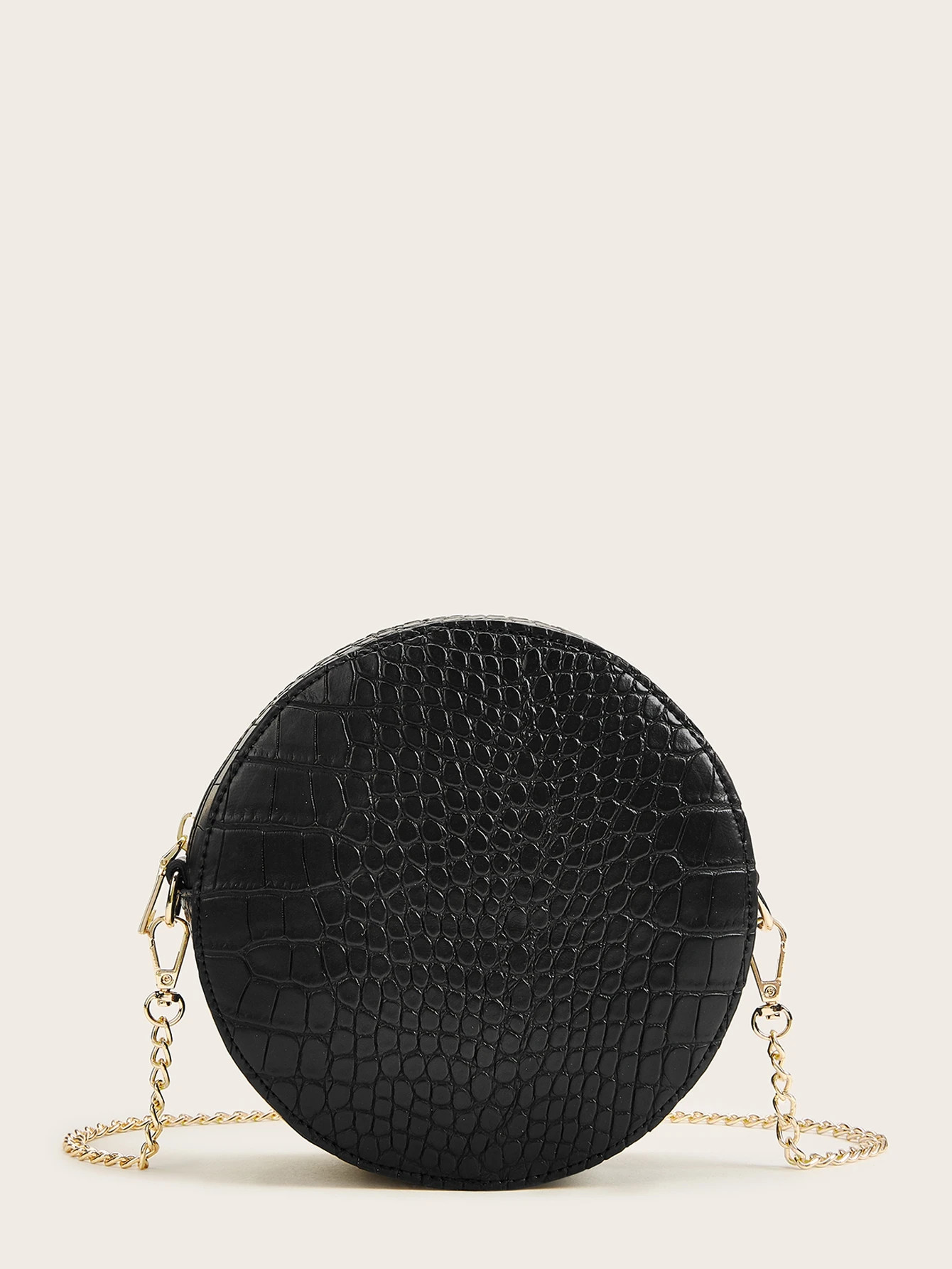Croc Embossed Chain Round Crossbody Bag | SHEIN