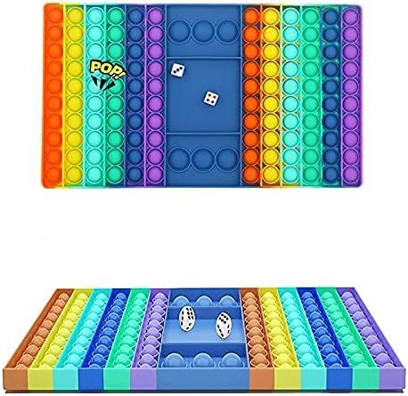 coroto Big Size Push Pop Game Fidget Toy, Silicone Rainbow Chess Board Bubble Popper Fidget Senso... | Amazon (US)