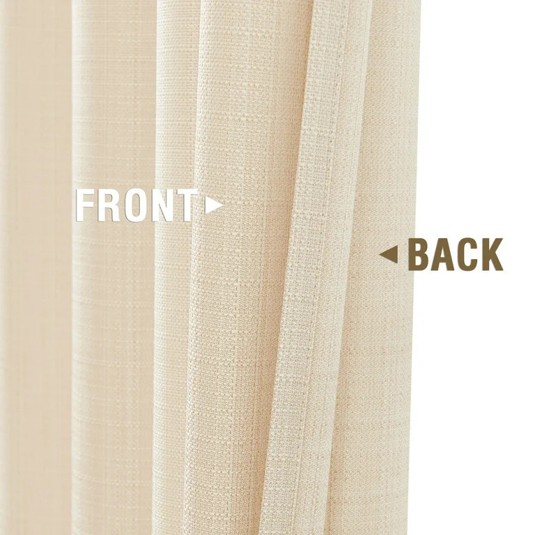 CURTAINKING Linen Textured Curtains 84 inches Beige Bedroom Living Room Window Curtain Set Light ... | Walmart (US)