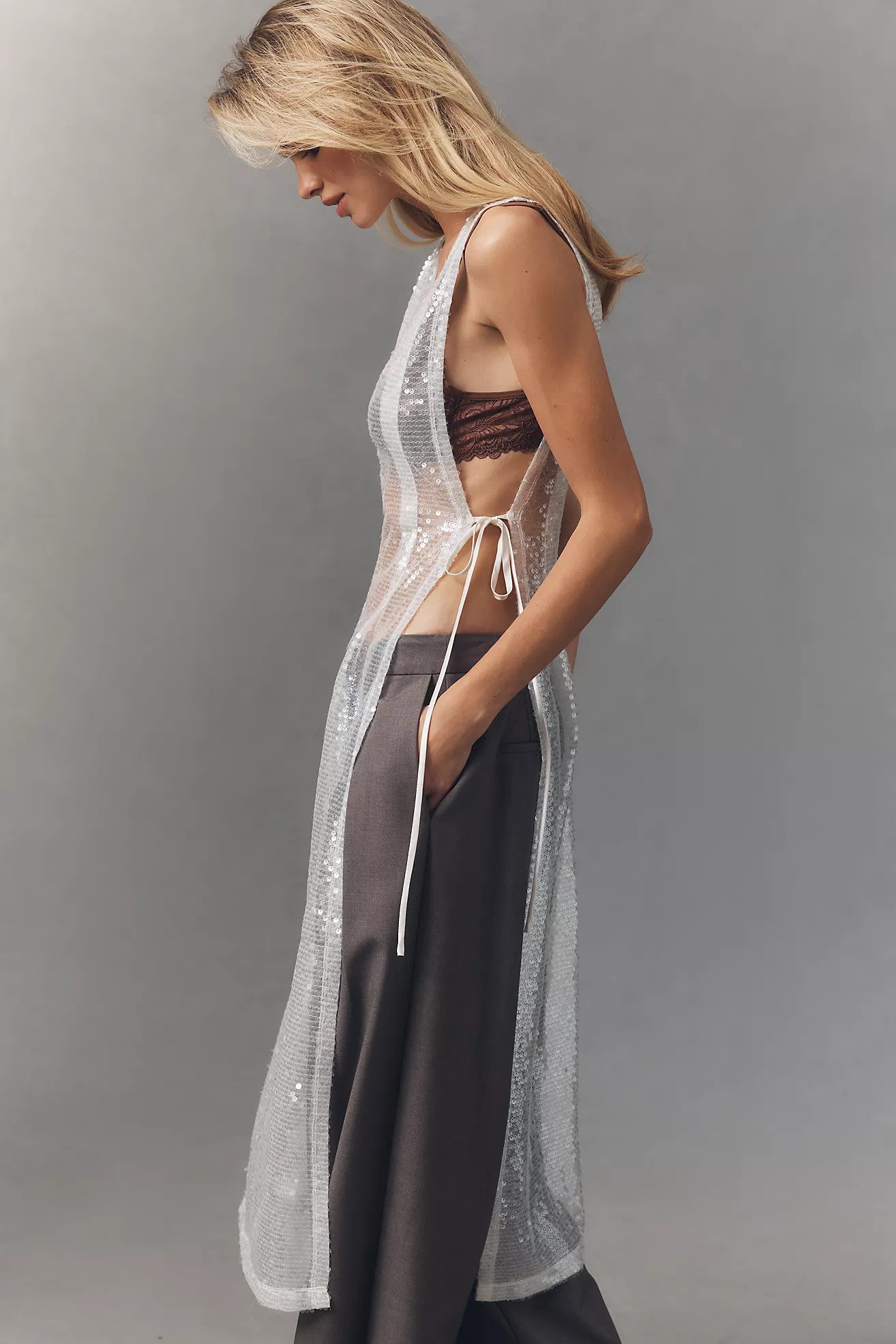 Sunday in Brooklyn Sheer Sequin Side-Tie Tunic | Anthropologie (US)