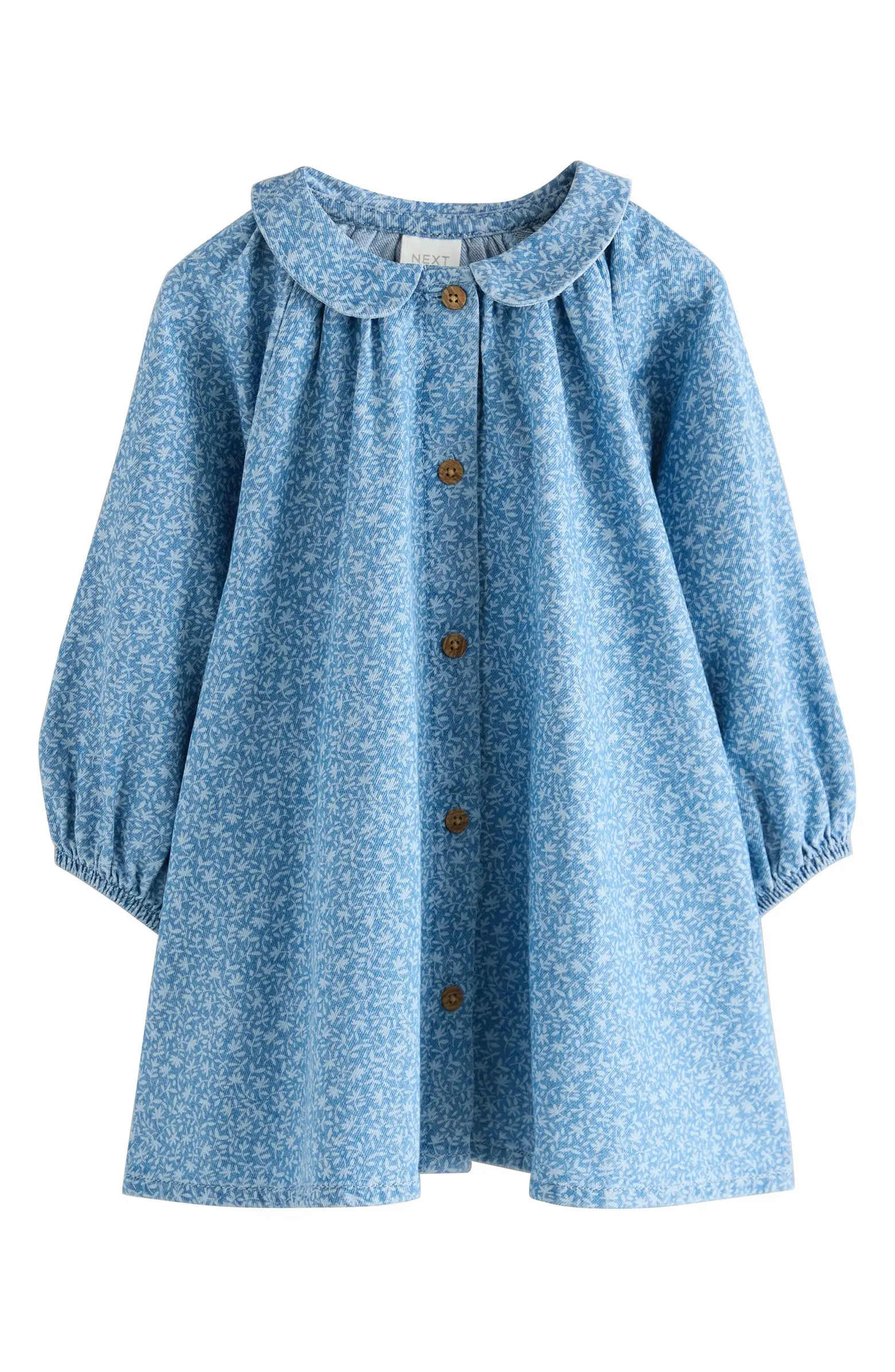 Kids' Ditsy Collared Denim Dress | Nordstrom