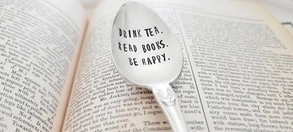Drink Tea Read Books Be Happy Vintage Teaspoongift for Mom - Etsy | Etsy (US)