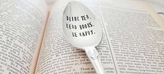 Drink Tea Read Books Be Happy Vintage Teaspoongift for Mom - Etsy | Etsy (US)