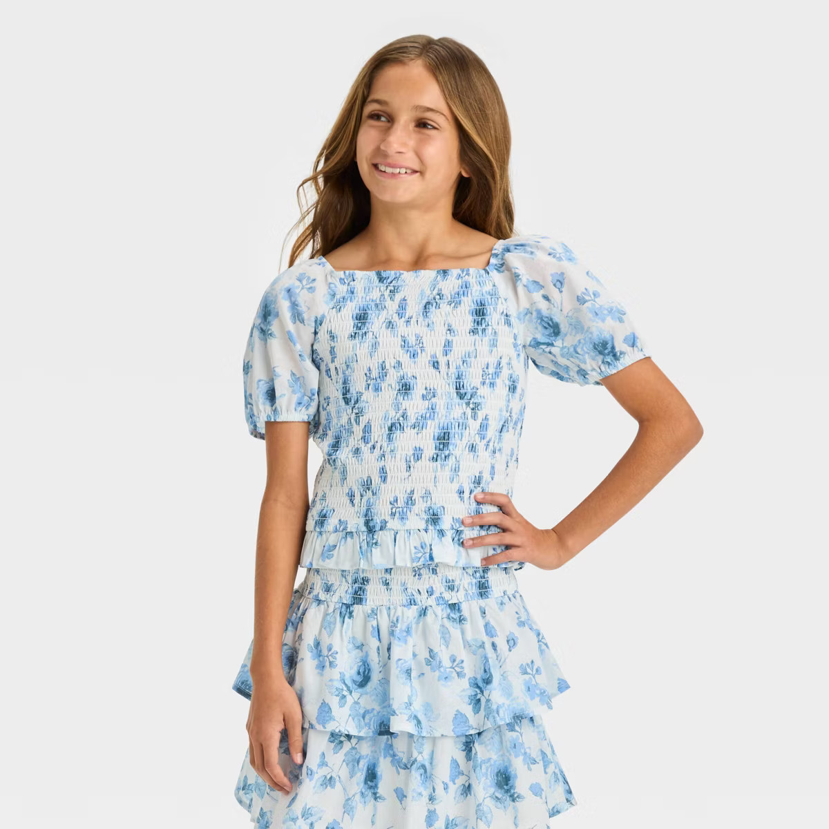 Girls' Smocked Woven Top - art class™ | Target