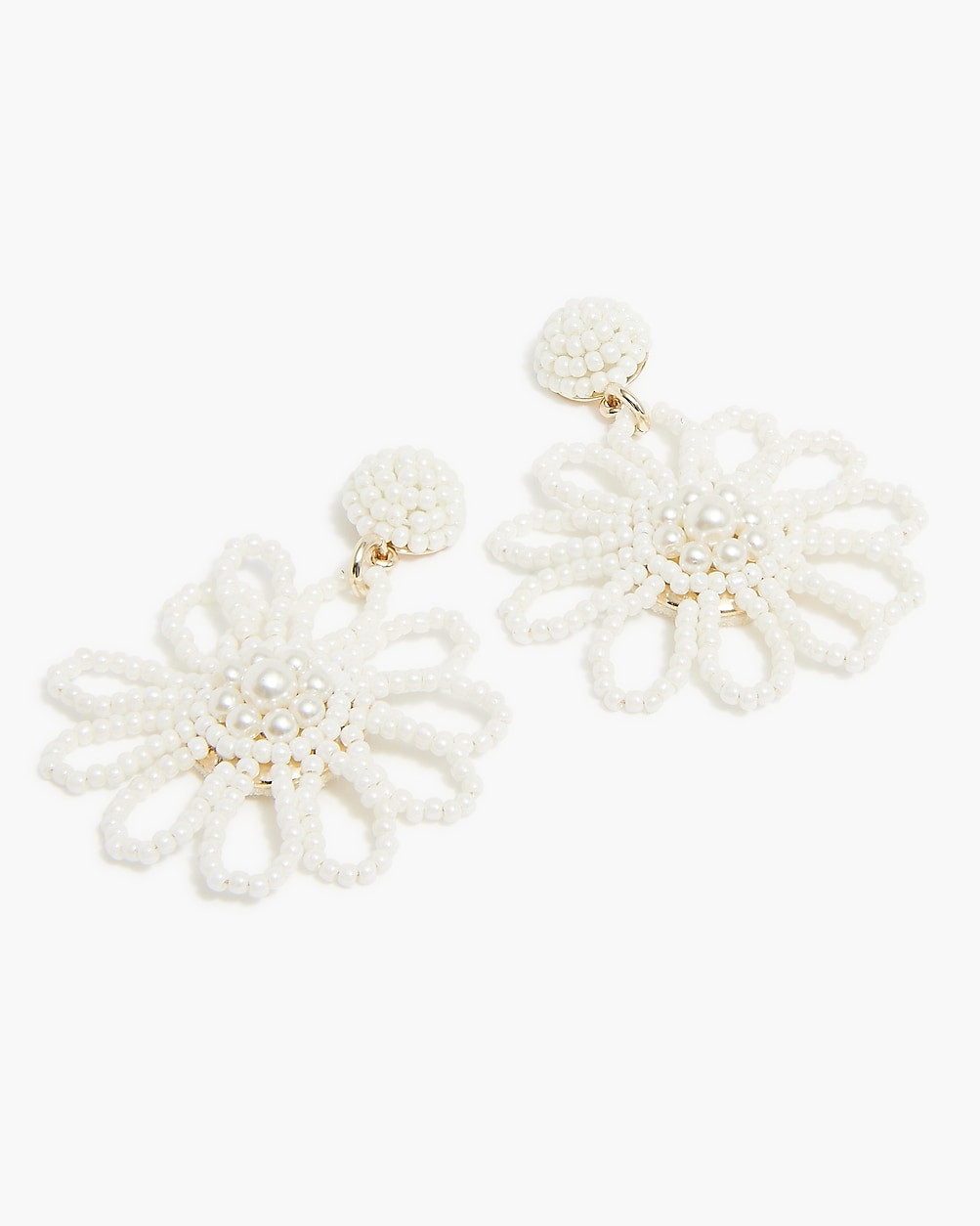Beaded flower statement earrings | J.Crew Factory