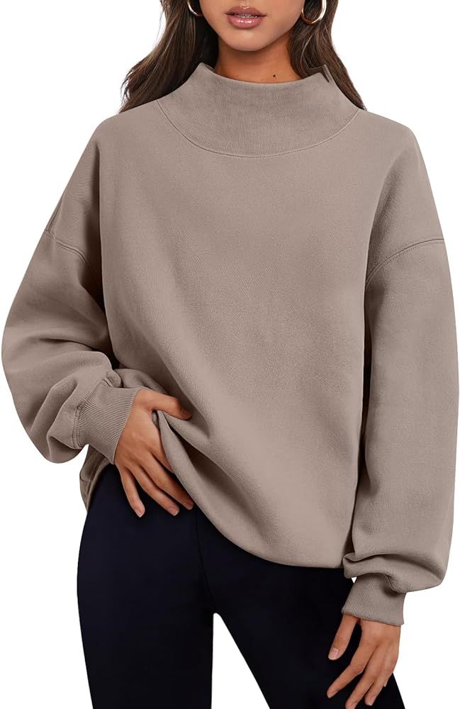 Trendy Queen Womens Oversized Sweatshirts Turtleneck Pullover Long Sleeve Hoodies Tops Fall Outfits 2023 Clothes | Amazon (US)