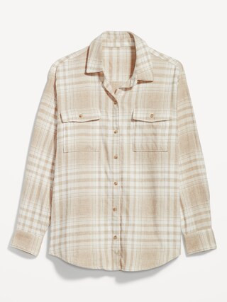 Loose Flannel Boyfriend Shirt for Women | Old Navy (US)