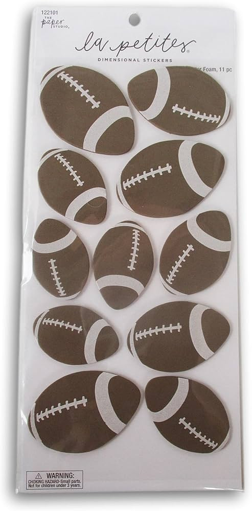 Football Foam Glitter Dimensional Stickers for Crafting, Scrapbooking, Photo Album Decor - 11 Pie... | Amazon (US)