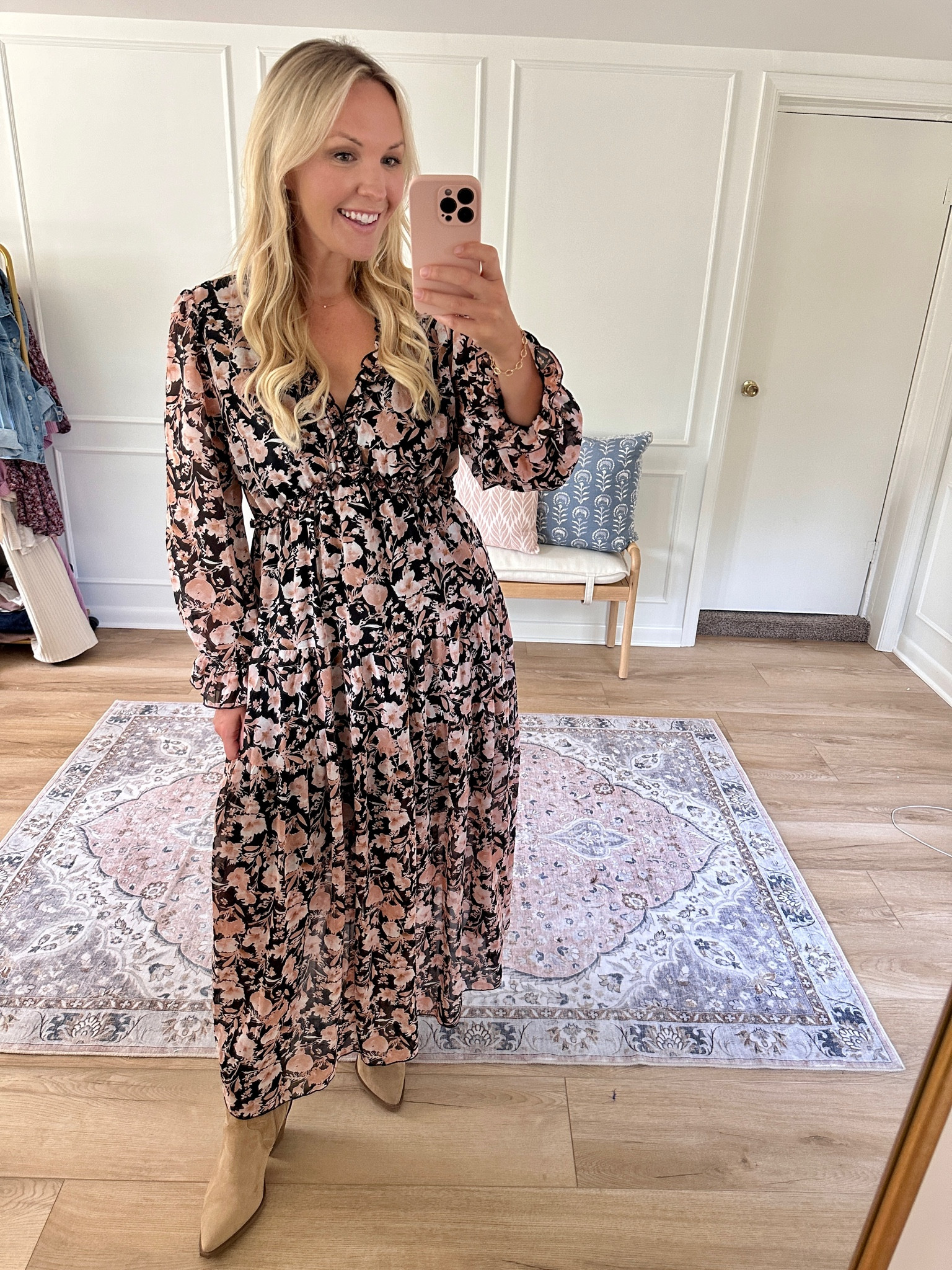 Long sleeve maxi dress - fall outfit - maternity - teacher outfit - family photos outfit - wearing a med 

#LTKMidsize #LTKStyleTip #LTKWorkwear