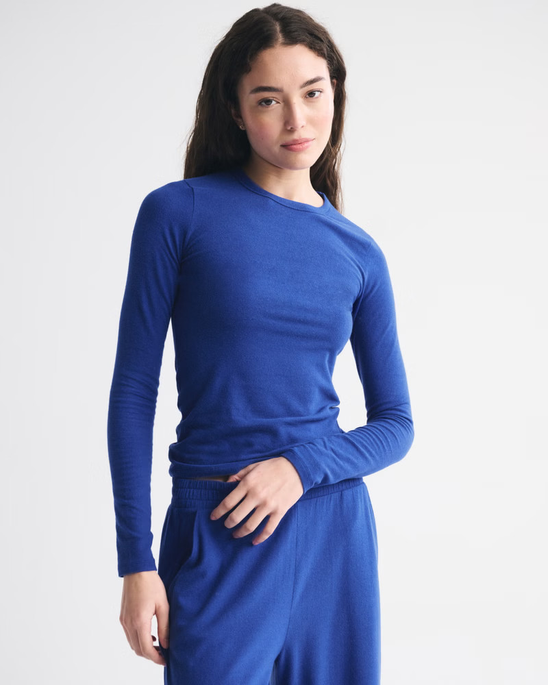 Long-Sleeve Cozy Lounge Knit Tee | Abercrombie & Fitch (US)