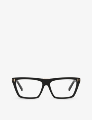 FT5912-B square-frame acetate glasses | Selfridges