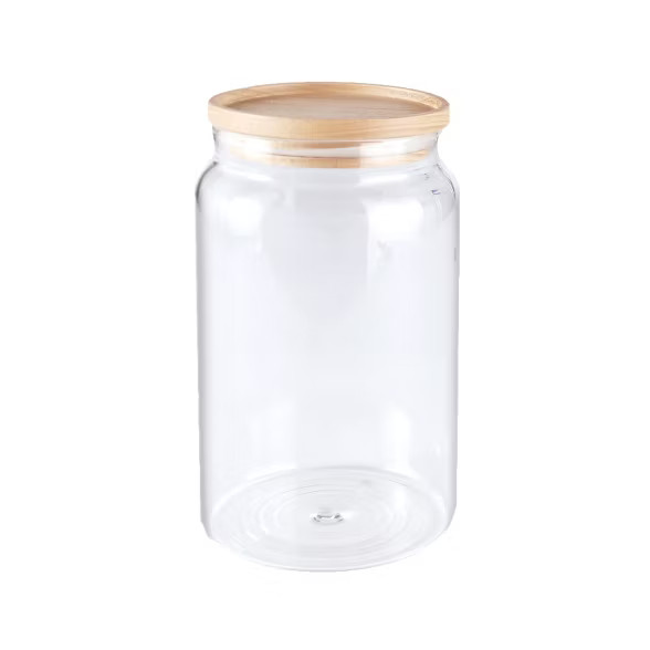 Lakeside Decorative Clear Glass Storage Jar with Wooden Lid for Storage | Target