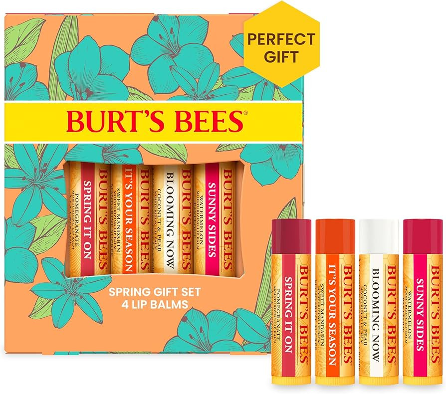 Burt's Bees Lip Balm Gift Set, Pomegranate, Coconut & Pear, Watermelon, Sweet Mandarin, Just Pick... | Amazon (UK)