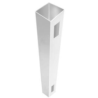 Veranda Linden 5 in. x 5 in. x 9 ft. White Vinyl Routed Fence End Post 73013274 - The Home Depot | The Home Depot