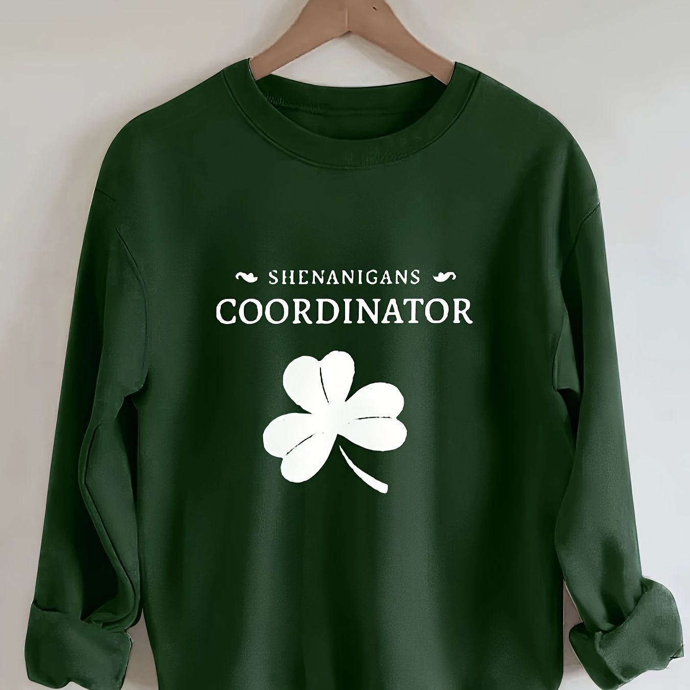 St. Patrick's Day print sweatshirt, crew neck casual sweatshirt for fall & spring, women's clothi... | Temu Affiliate Program