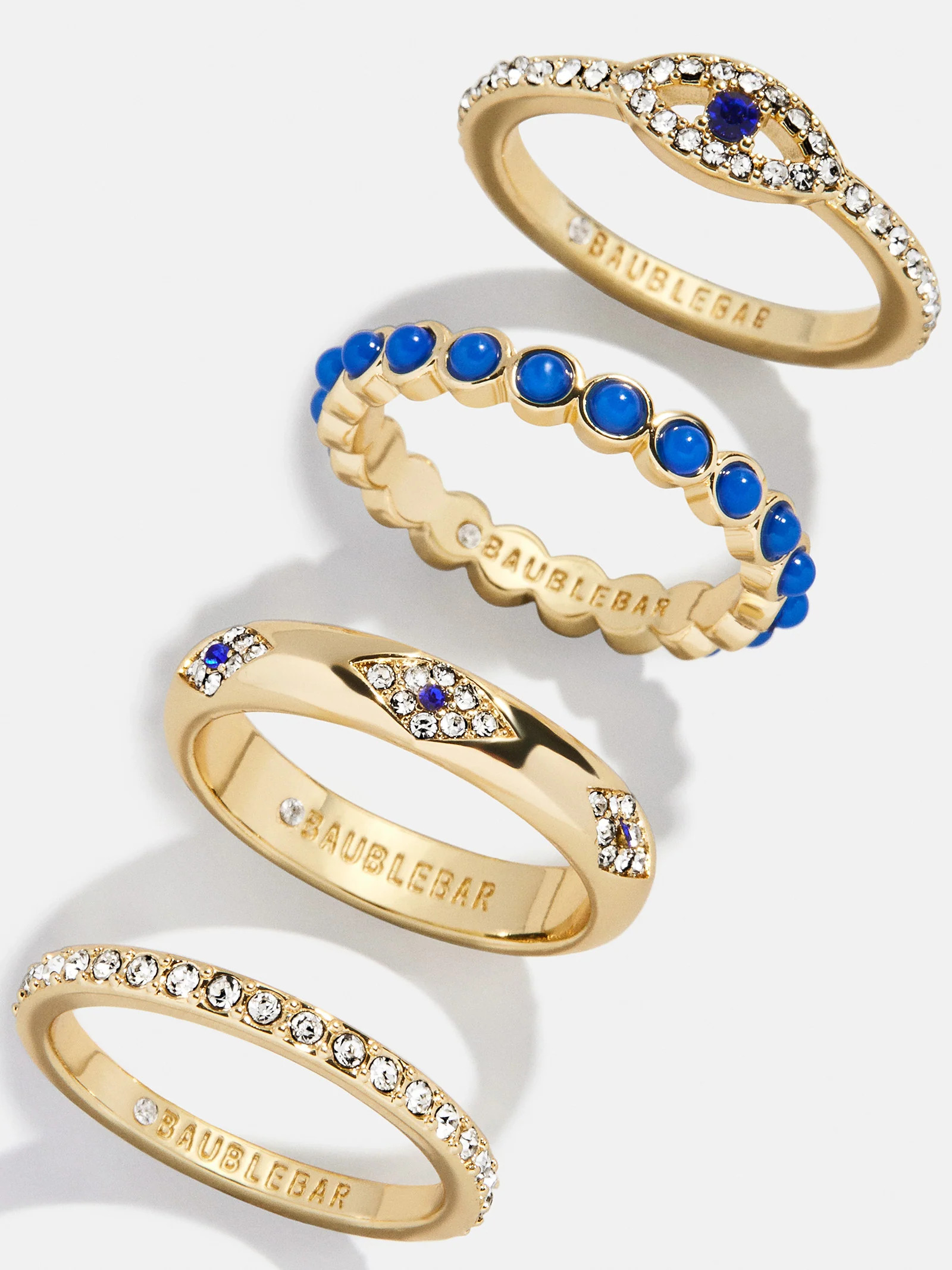 Evil Eye Ring Set - Gold/Blue | BaubleBar