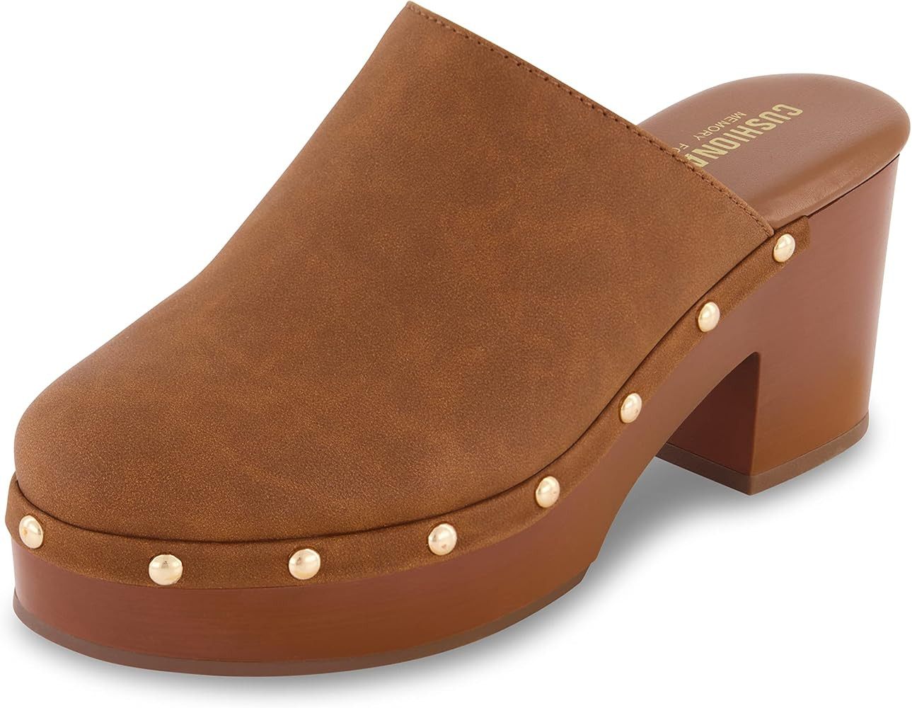 CUSHIONAIRE Women's Gibbons Faux Wood Clog with Memory Foam Padding, Wide Widths Available | Amazon (US)