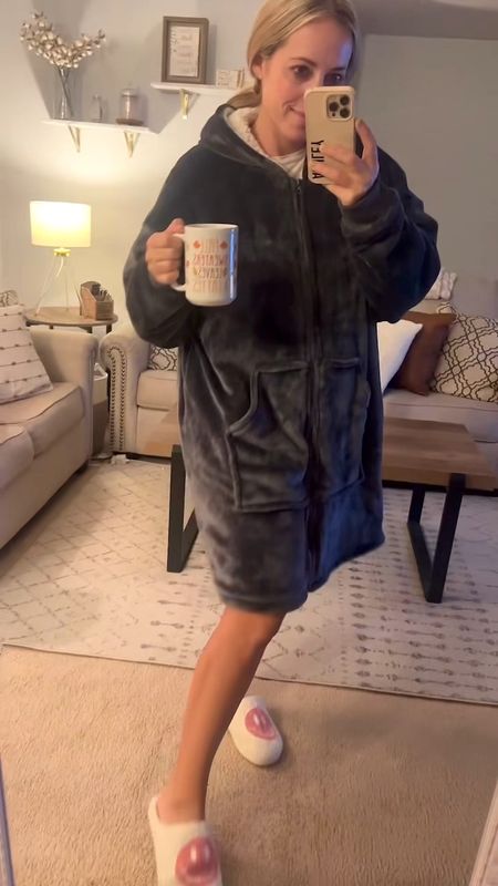 Fall outfit. Hoodie blanket. Coffee.  relaxing. Slippers. Candles. Eye patches. 

#LTKVideo #LTKSeasonal #LTKfindsunder50