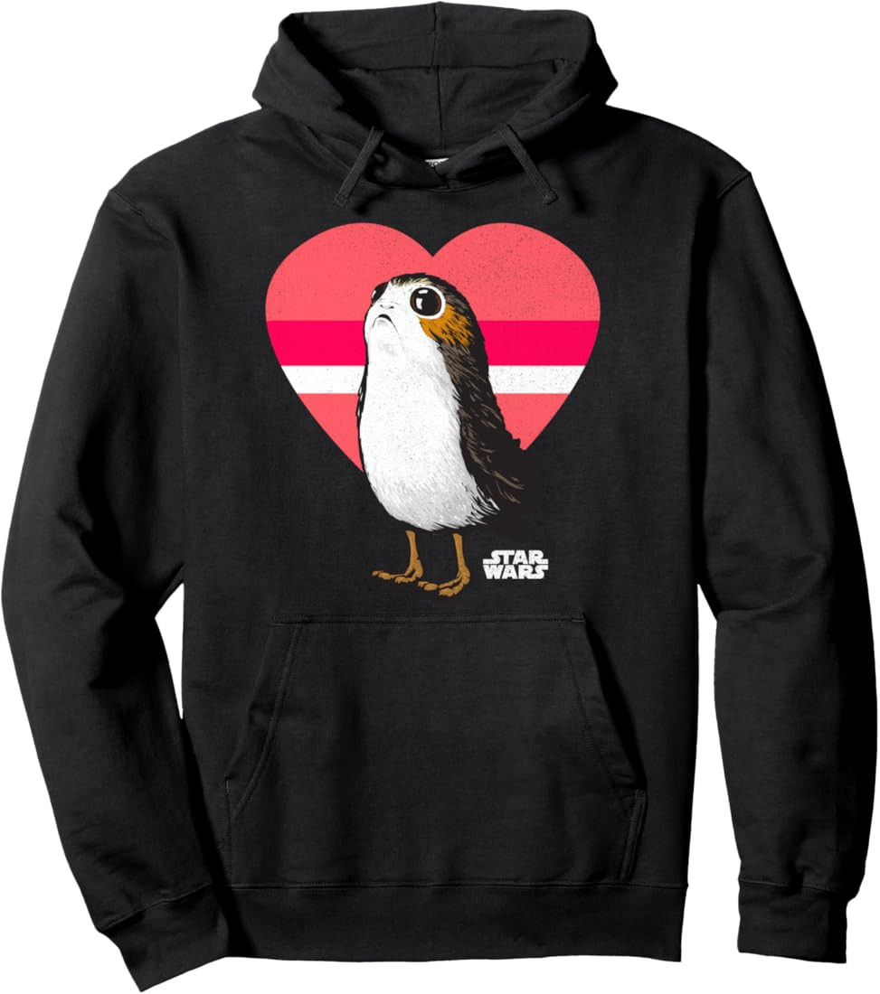 Star Wars Porg Big Love Heart Valentine's Day Pullover Hoodie | Amazon (US)