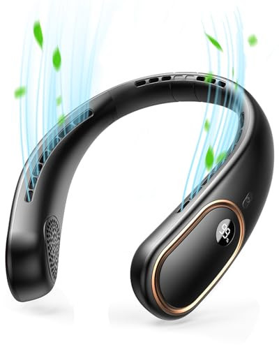 VETIFINAL Neck Fan Rechargeable - 5000mAh Portable Neck Fan with Digital Display, 4 Speeds 75% Stronger Cooling, Hands-Free Personal Fan for Women/Men/Kids, Type-C Fast Charge, Gift-Ready Packaging | Amazon (US)