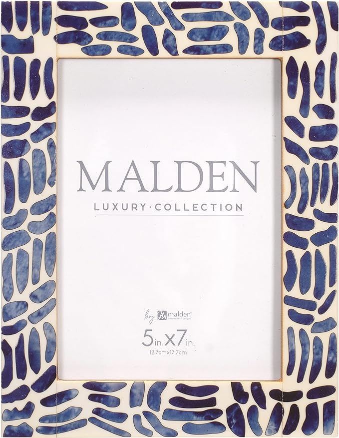Malden International Designs 5x7 Indigo Picture Frame Blue Wood MDF (2452-57) | Amazon (US)