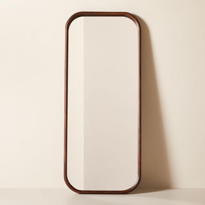 Saone Acacia Wood Floor Length Mirror 32"X76" + Reviews | CB2 | CB2