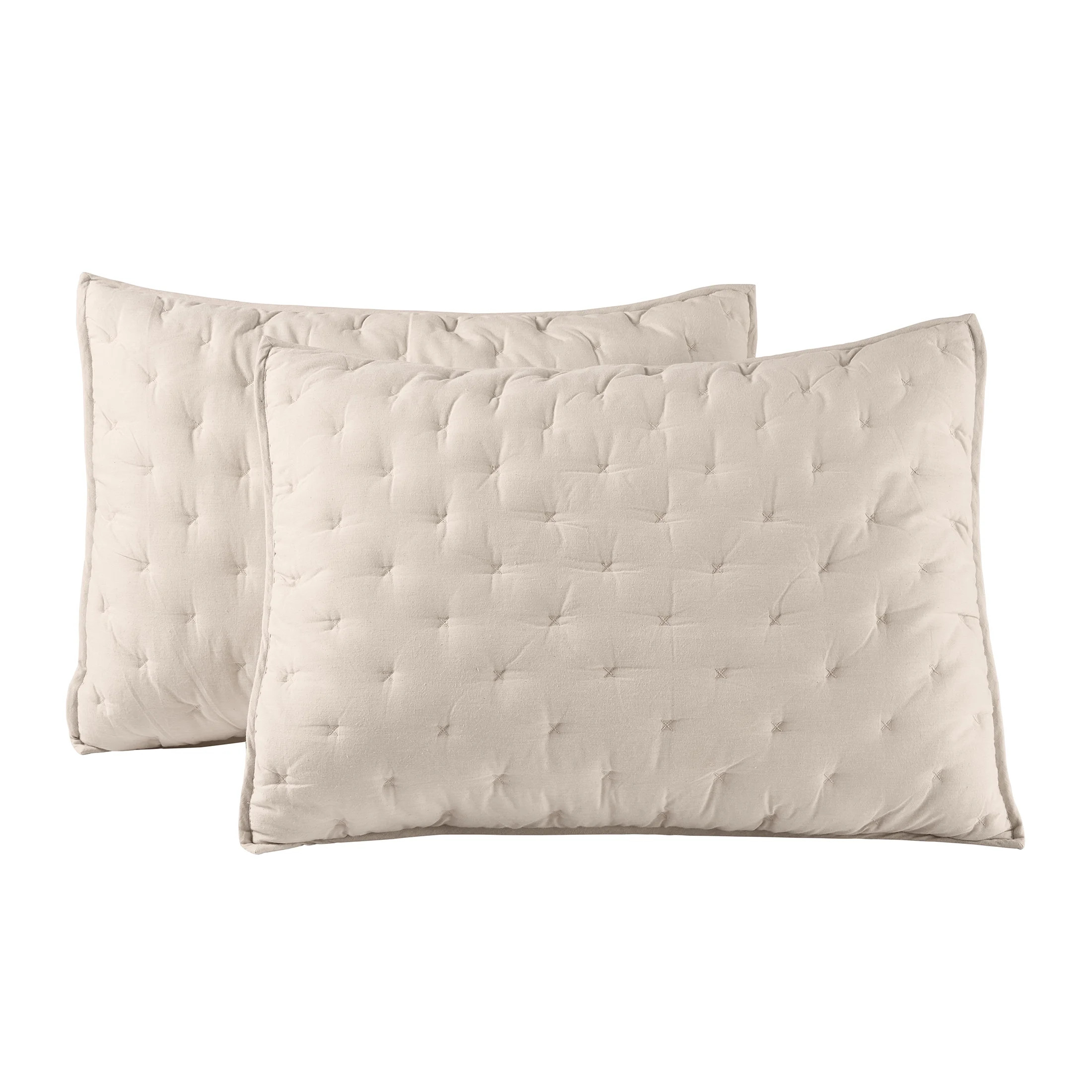 Better Homes & Gardens Beige Chambray Pillow Shams, Standard (2 Count) - Walmart.com | Walmart (US)
