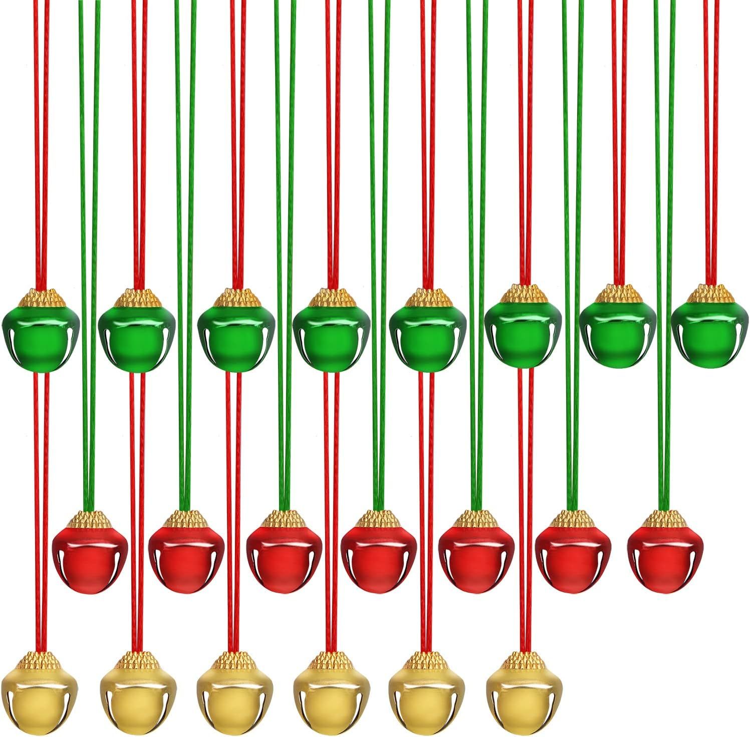 URATOT 24 Pieces Christmas Jingle Bell Necklaces Christmas Decoration Bell Necklaces with Connect... | Amazon (US)