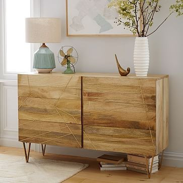 Roar & Rabbit™ Brass Geo Inlay 6-Drawer Dresser - Raw Mango | West Elm (US)