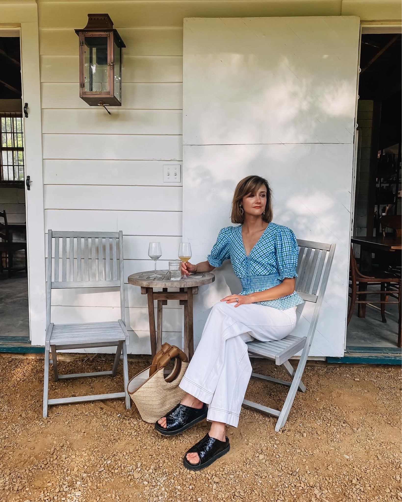 Gingham is the best summer print and this top looks great with white jeans and chunky sandals. 

#LTKstyletip #LTKSeasonal #LTKitbag