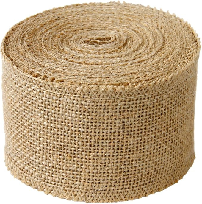 LaRibbons 3" Wide Burlap Fabric Craft Ribbon 10 Yards, 01 Tan | Amazon (US)