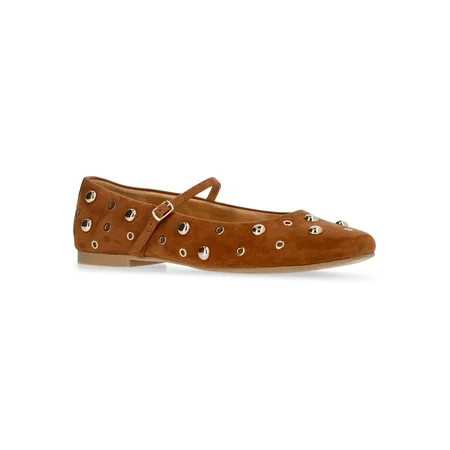 Time and Tru Women s Studded Mary Jane Flats | Walmart (US)