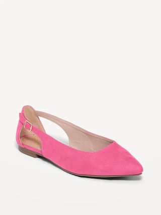 Faux-Suede Slingback Flats for Women | Old Navy (US)