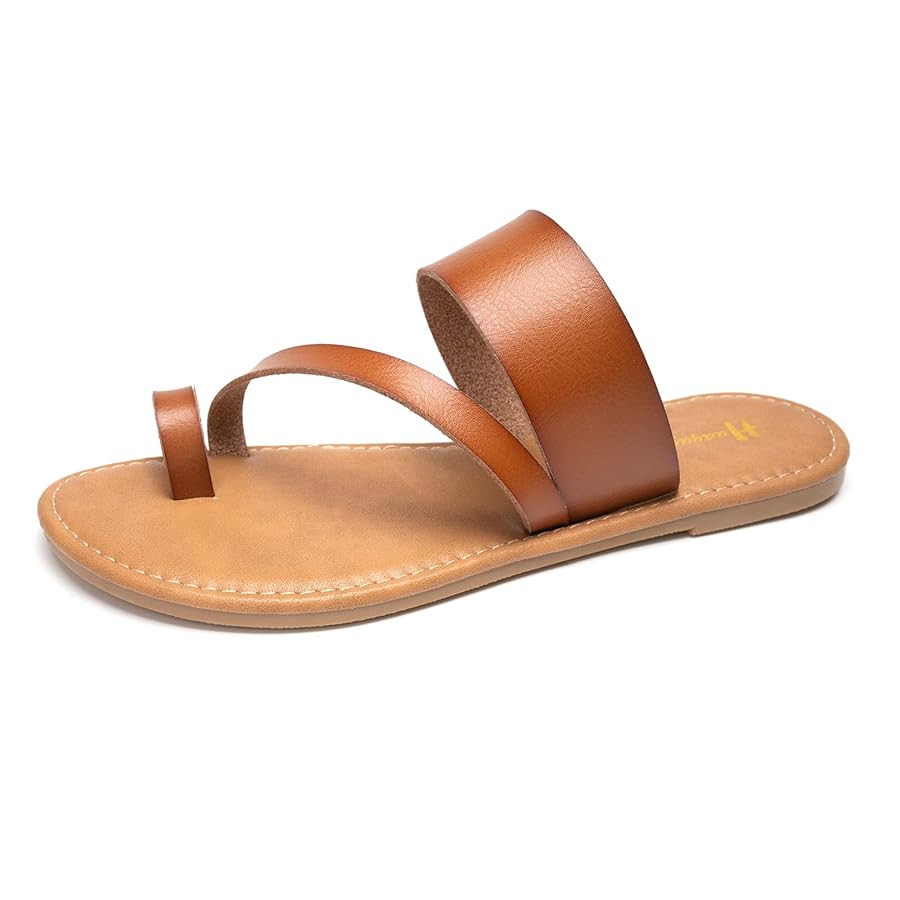 Women's Slide Sandals Slip On Flat Flip Flop Thong Casual Summer | Amazon (US)