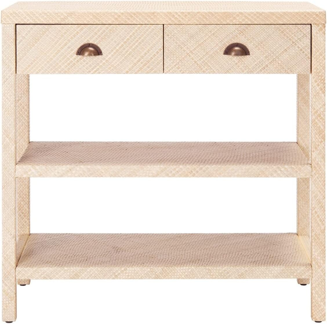 Safavieh Home Collection Apis Raffia Drawer 2-Shelf Bookcase Console Table (Fully Assembled) CNS6... | Amazon (US)
