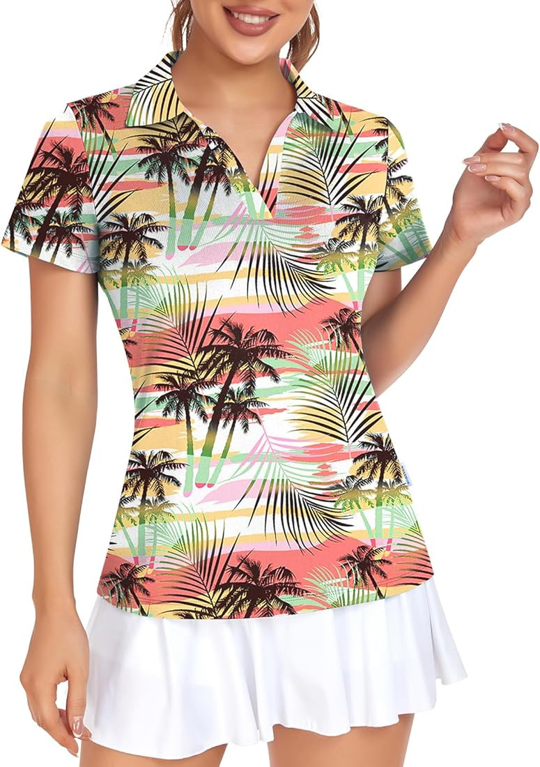 Womens Sleeveless Golf Shirt Ruffle Sleeve Polo Shirts Moisture Wicking Golf Apparel Tennis Shi... | Amazon (US)